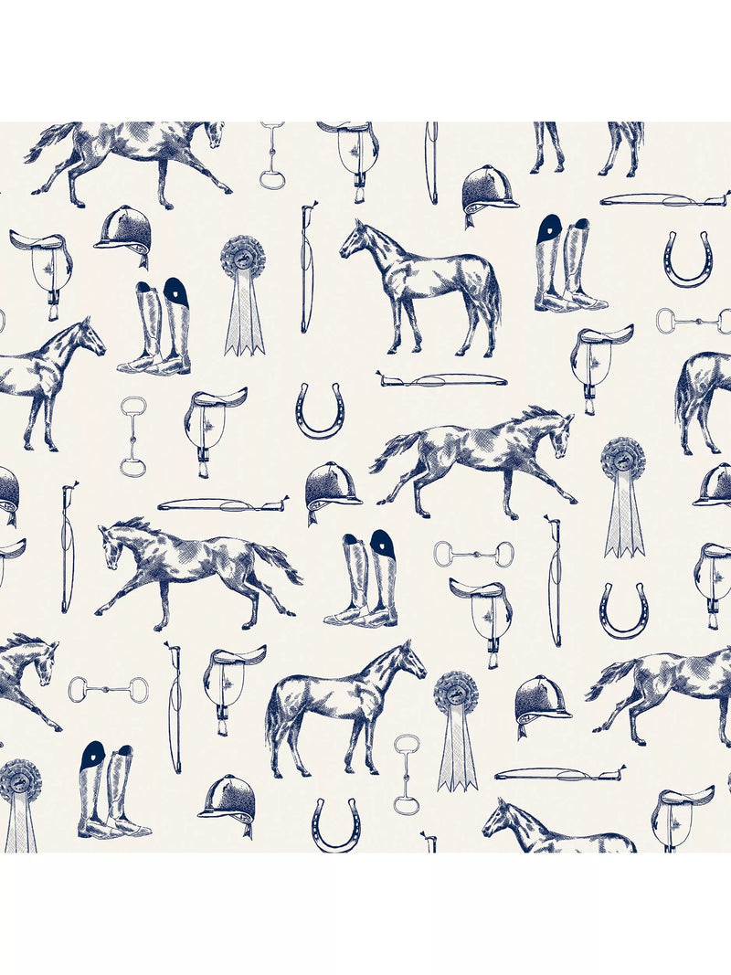 Joules wallpaper sketched equestrian print 7.5cm x 52cm (British brand)