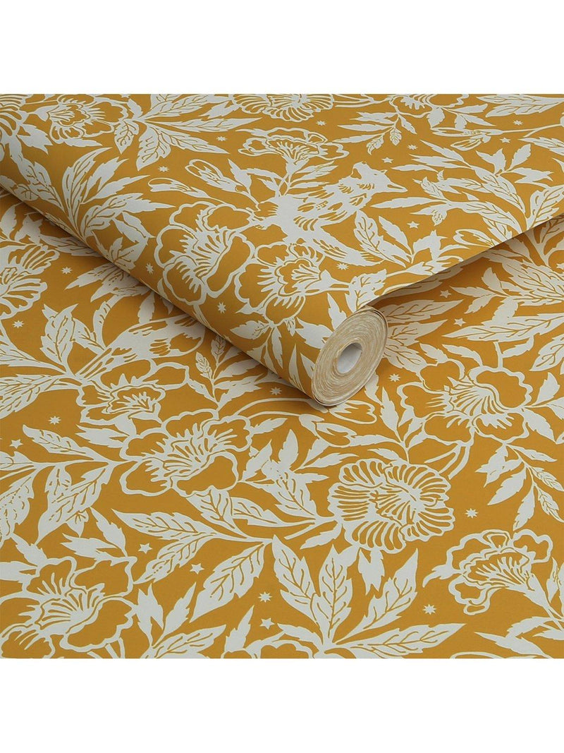 Joules Twilight Ditsy wallpaper antique gold (British brand)