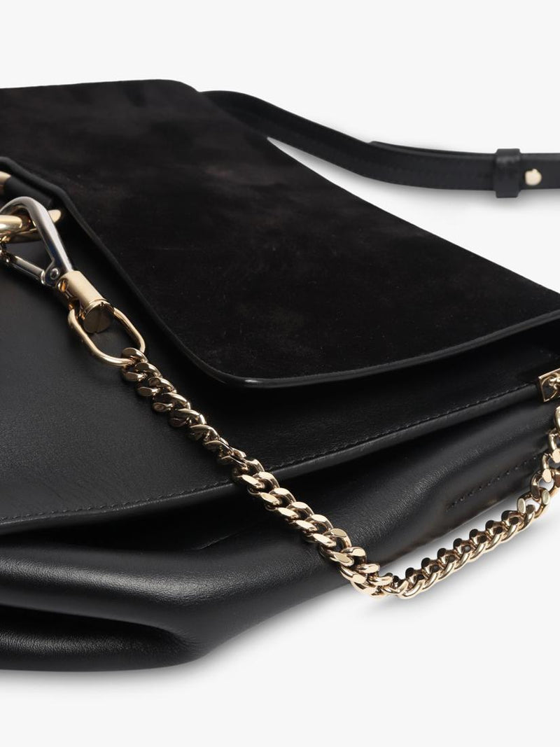 Chloé Faye black suede-leather shoulder bag, UK version