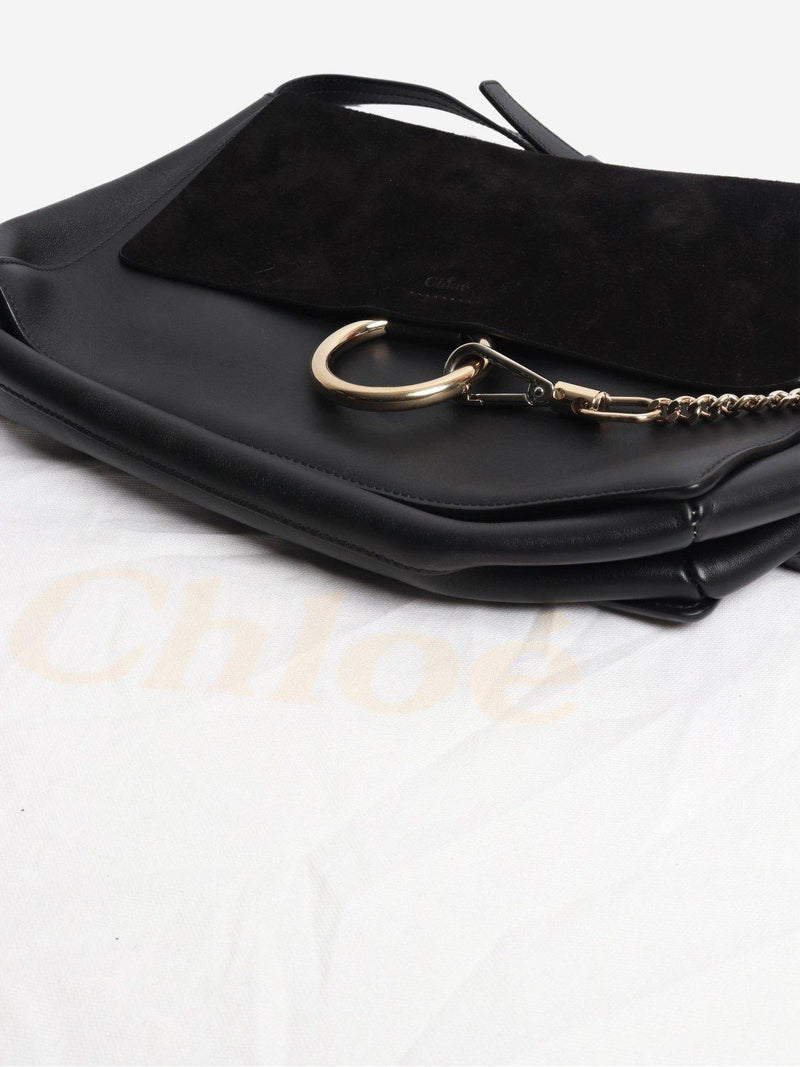 Chloé Faye black suede-leather shoulder bag, UK version