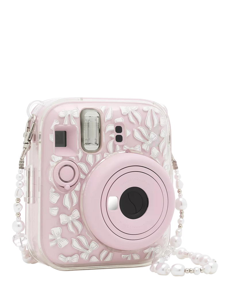 instax Skinnydip Bow clear camera case (British brand)