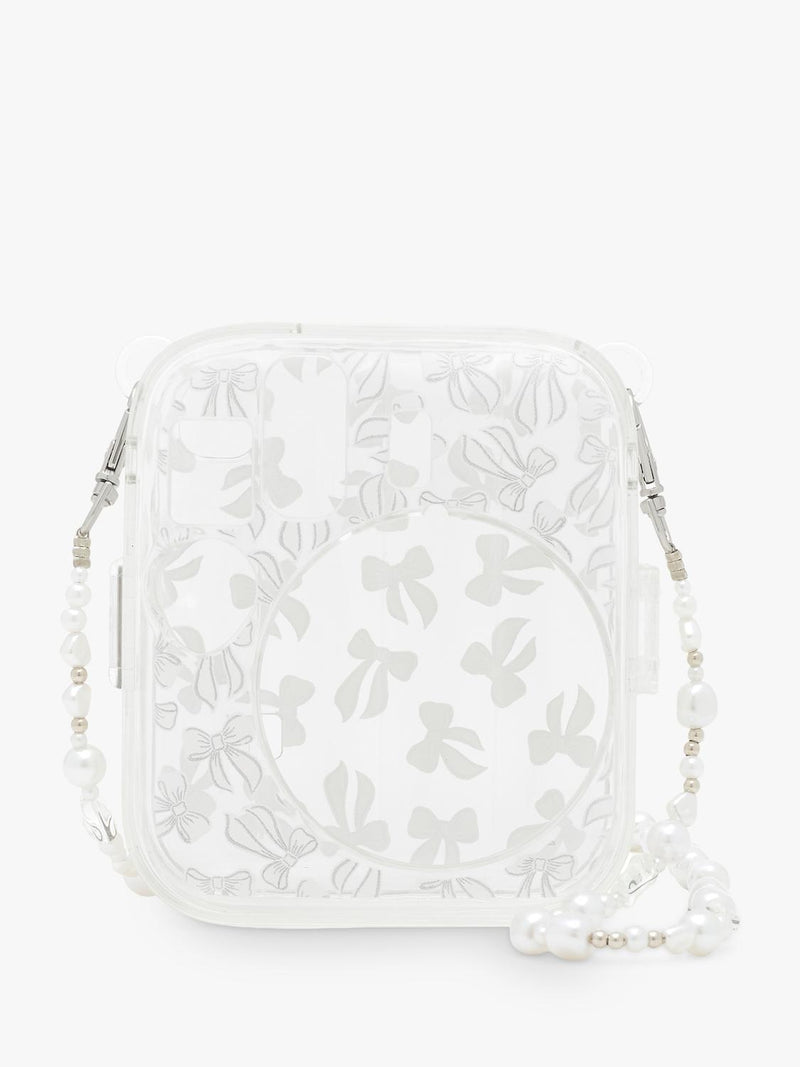 instax Skinnydip Bow clear camera case (British brand)