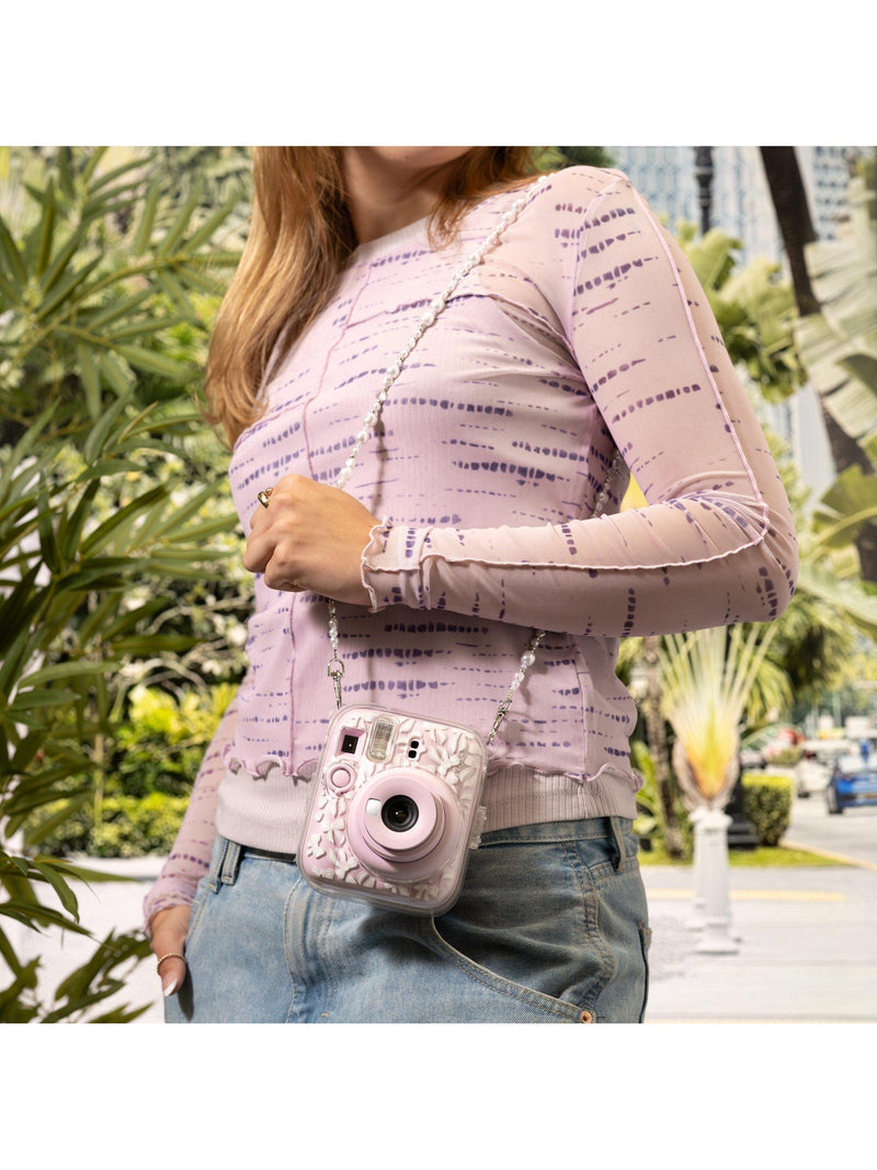 instax Skinnydip Bow clear camera case (British brand)