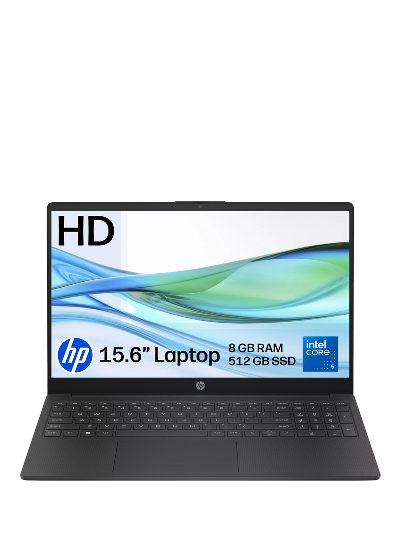 HP 15.6 laptop Intel Core 5 Jet Black, UK version