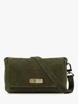 John Lewis Apatchy London Maisie Mini Olive Suede Shoulder Bag, Olive Green- Buy online at McGrocer
