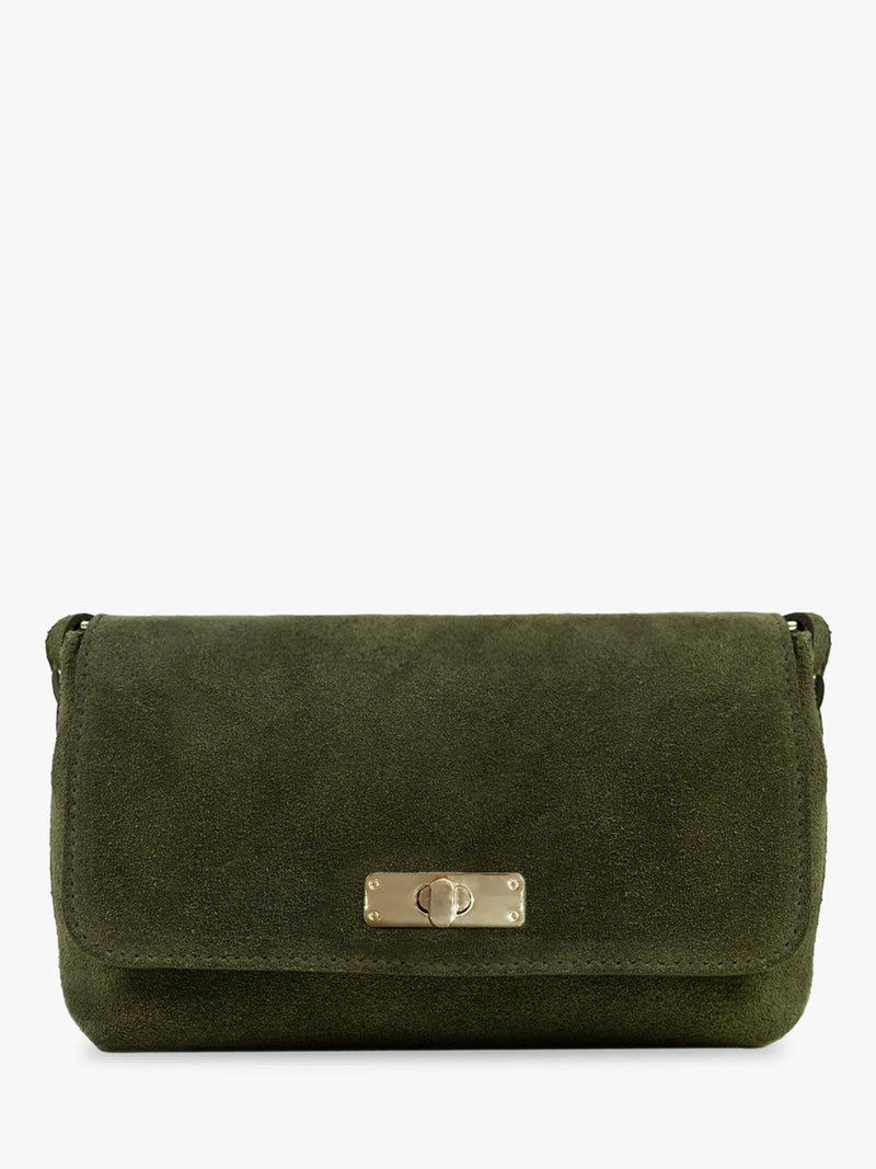 Apatchy London Maisie Mini Olive Suede shoulder bag, UK version
