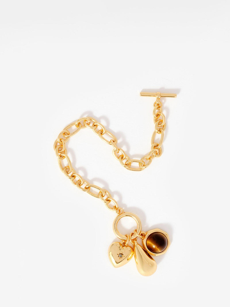 Mint Velvet resin charm bracelet gold chain, UK version