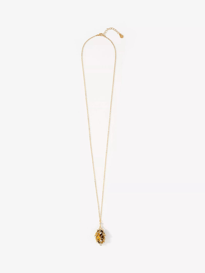Mint Velvet gold embellished pendant necklace, UK version
