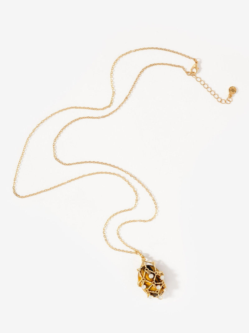 Mint Velvet gold embellished pendant necklace, UK version