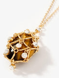 Mint Velvet gold embellished pendant necklace, UK version