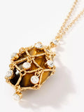 Mint Velvet gold embellished pendant necklace, UK version