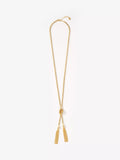 Mint Velvet double tassel necklace gold 58cm (British brand)