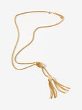 Mint Velvet double tassel necklace gold 58cm (British brand)