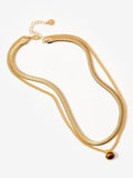 Mint Velvet layered stone necklace gold, UK version
