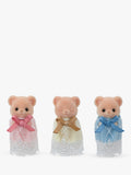 Sylvanian Families bear triplets toy set with cradle, imported from the UK