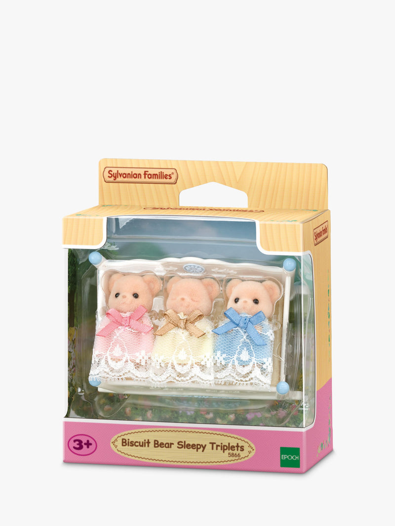 Sylvanian Families bear triplets toy set with cradle, imported from the UK