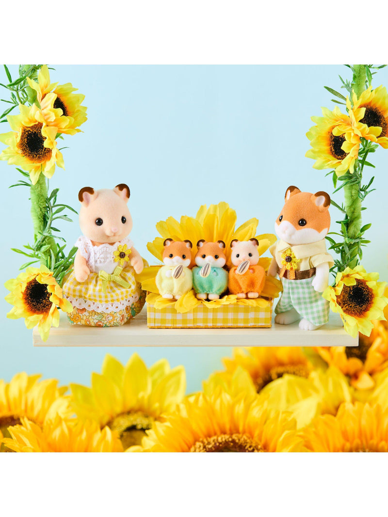 Sylvanian Families Hamster Family toy set with stroller, UK version