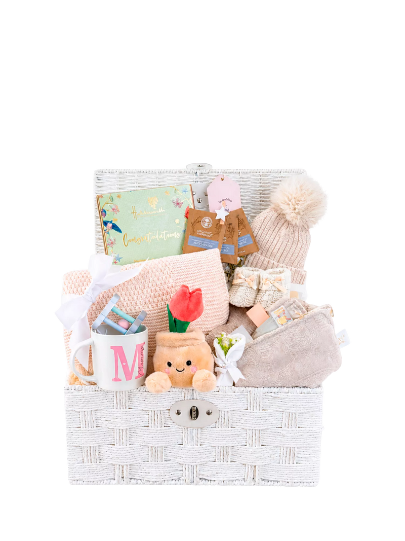 Bumbles & Boo newborn gift hamper with soft toy and blanket (British brand)