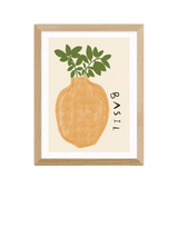 John Lewis EAST END PRINTS Amber May Art 'Basil Plant' Framed Print, 43.4 x 33.4cm- Buy online at McGrocer