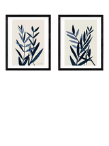 John Lewis EAST END PRINTS Dan Hobday Blue Plant Framed Print Set of 2 53.4 x 43.4cm Black- Buy online at McGrocer