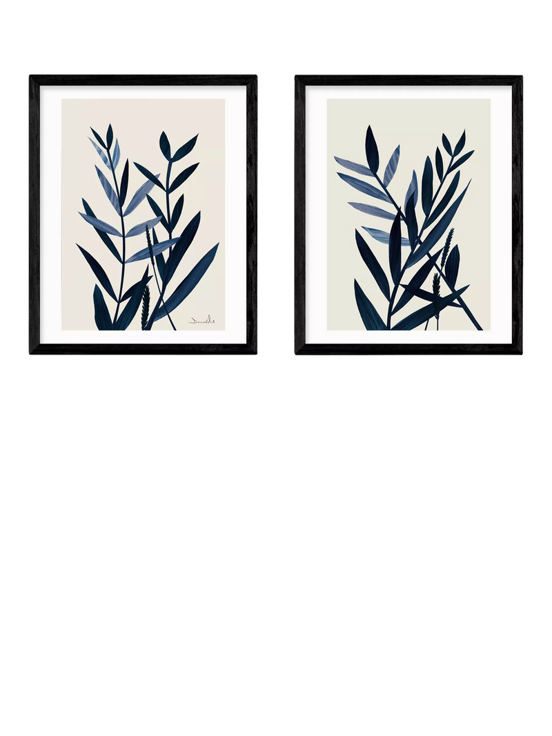 East End Prints Blue Plant framed print set 53.4 x 43.4cm - British product
