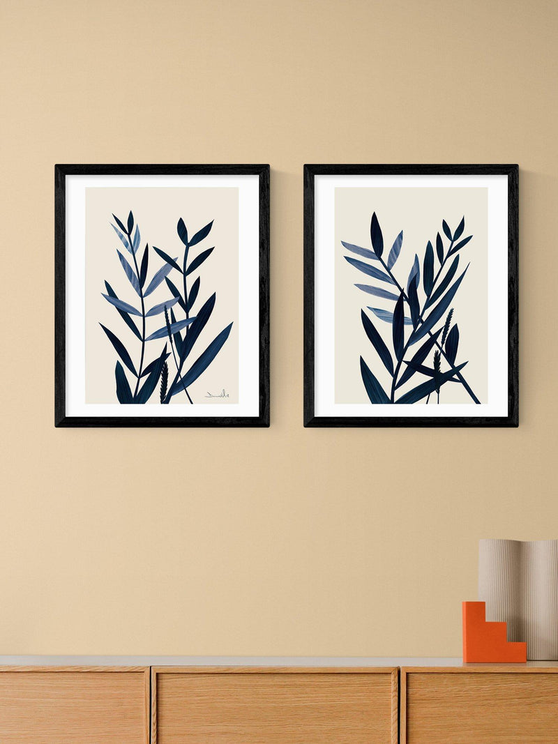 East End Prints Blue Plant framed print set 53.4 x 43.4cm - British product