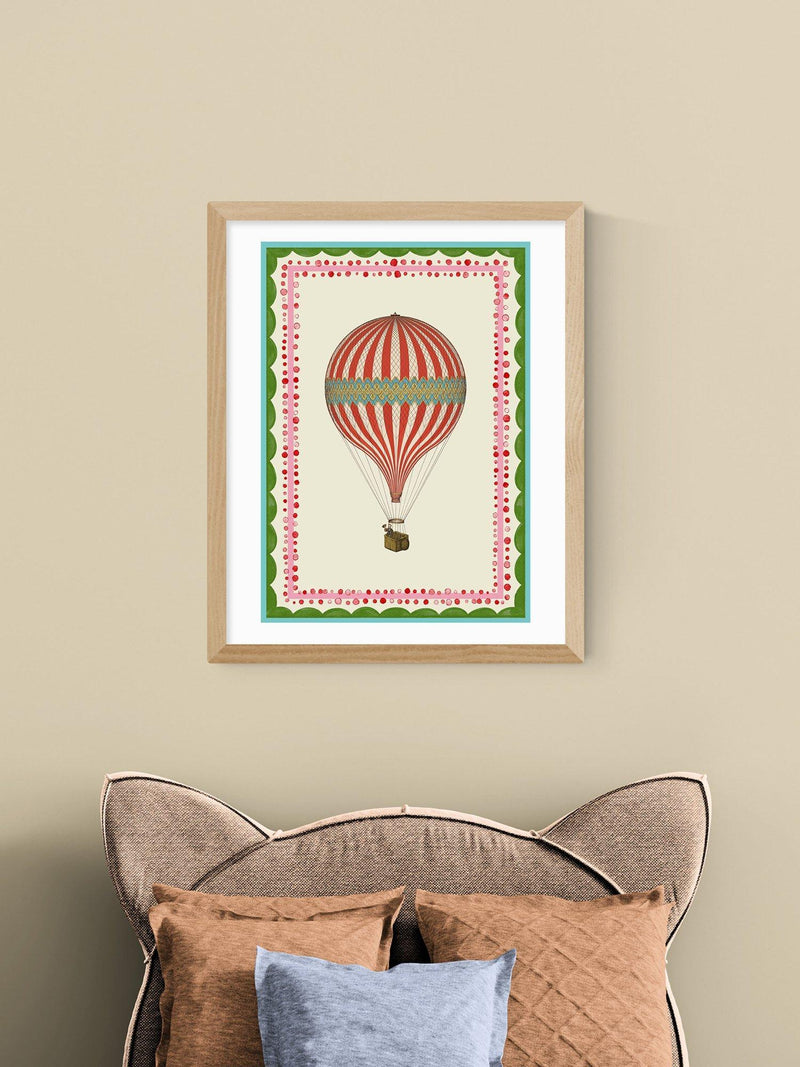 East End Prints Carrie Neely hot air balloon framed print 53.4x43.4cm, UK version