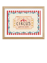 John Lewis EAST END PRINTS Kid of the Village 'Circus Ticket' Framed Print, 43.4 x 33.4cm, Natural- Buy online at McGrocer