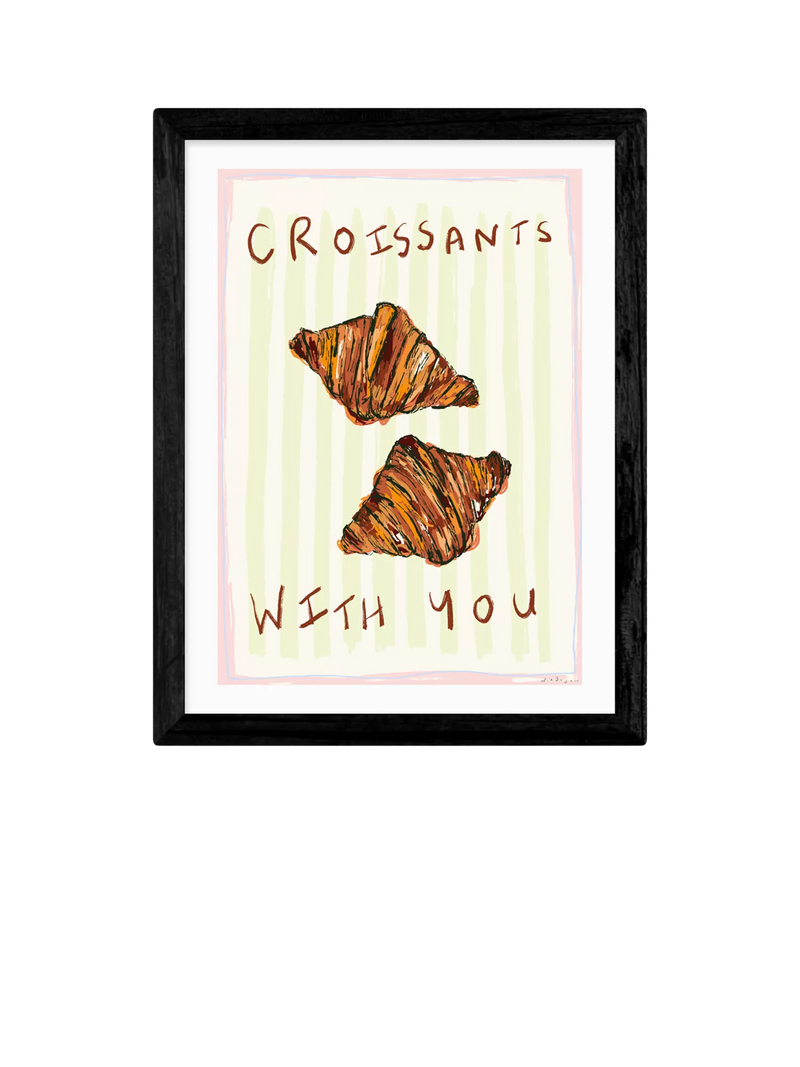 EAST END PRINTS framed print Croissants With You by Nia Beynon 43.4x33.4cm (British brand)