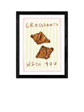 EAST END PRINTS framed print Croissants With You by Nia Beynon 43.4x33.4cm (British brand)
