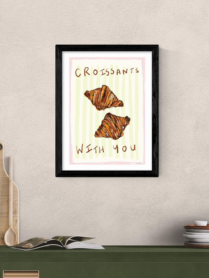EAST END PRINTS framed print Croissants With You by Nia Beynon 43.4x33.4cm (British brand)