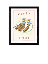 John Lewis EAST END PRINTS Nia Beynon 'Dippy Eggs' Framed Print, 43.4 x 33.4cm- Buy online at McGrocer