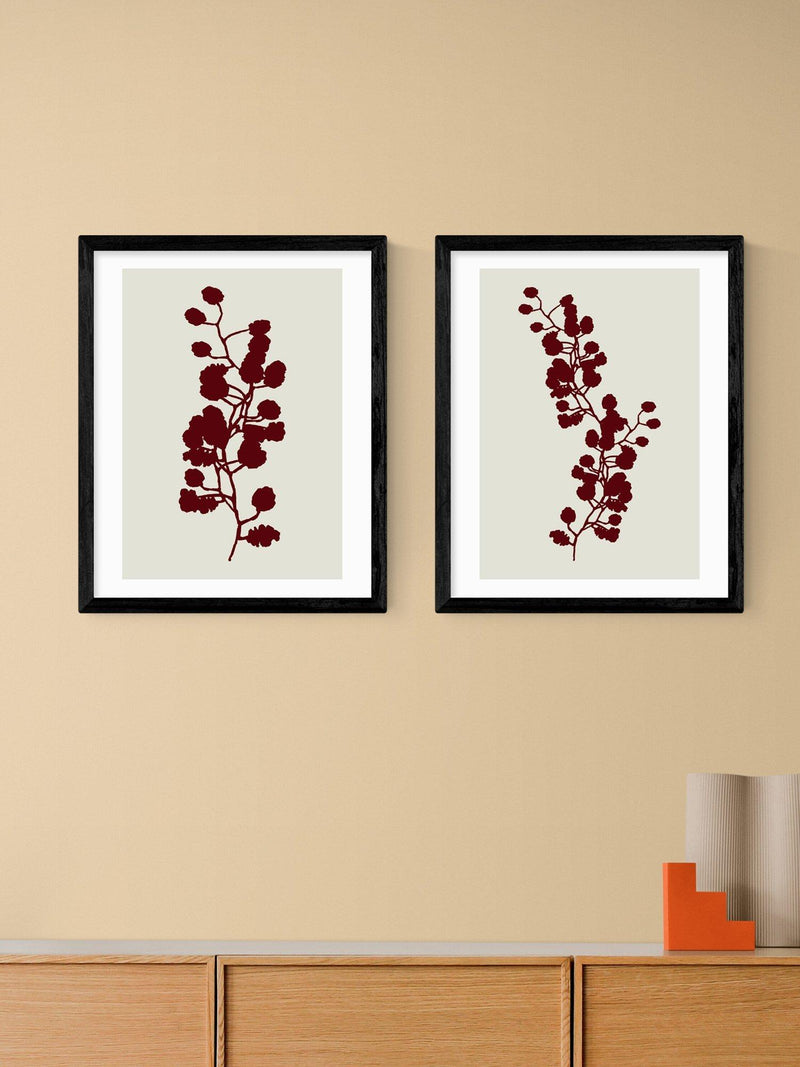 East End Prints floral silhouette framed print set 53x43cm - British product