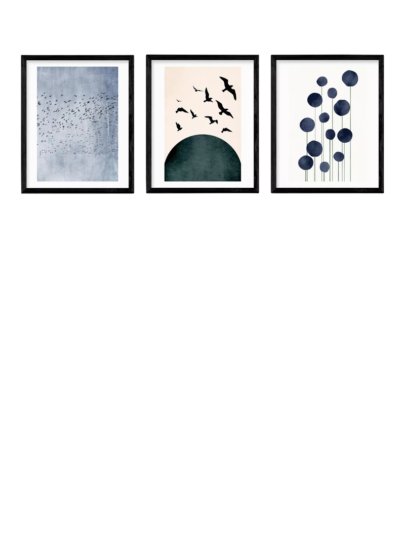 East End Prints Kubistika Gentle Escape framed print set 53.4x43.4cm, imported from the UK