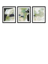John Lewis East End Prints Dan Hobday Green Abstract Framed Print Set of 3, 53.4 x 43.4cm, Black- Buy online at McGrocer