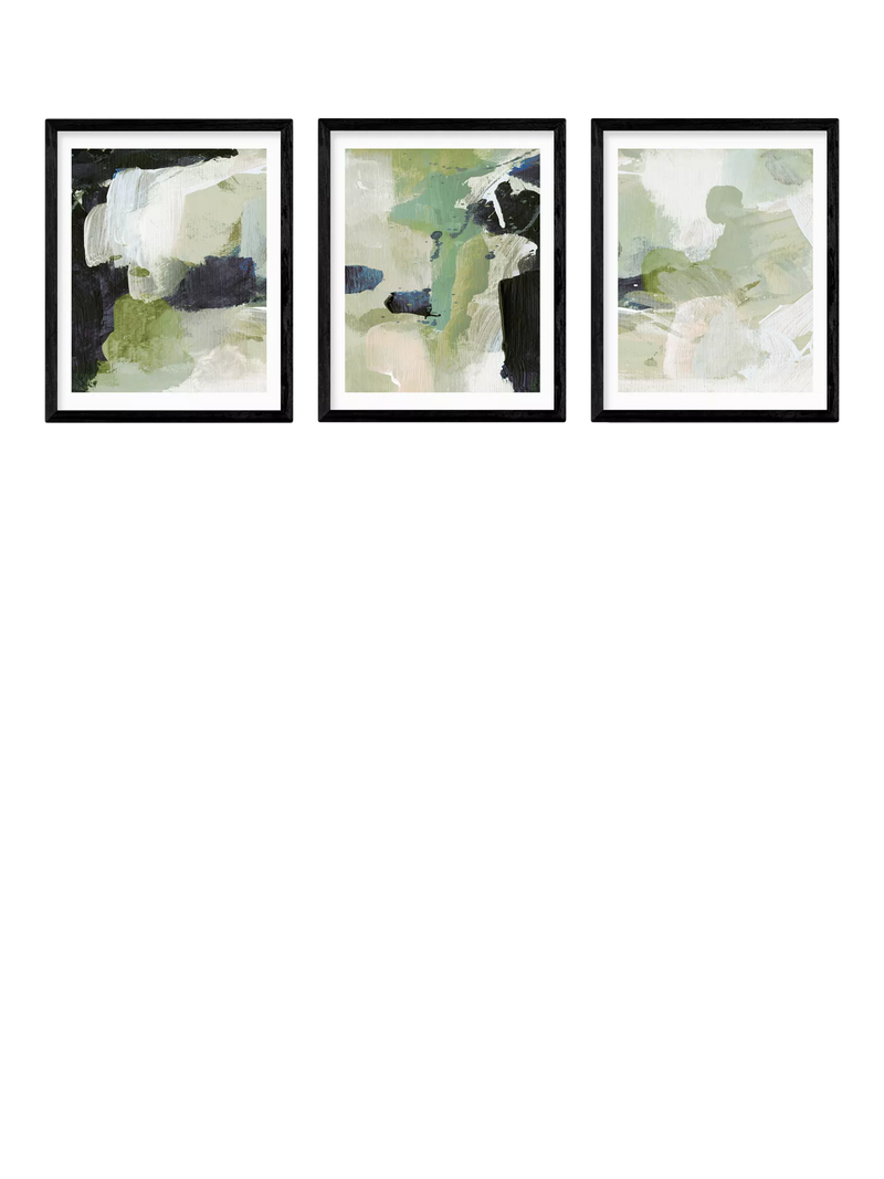 East End Prints Green Abstract framed print set 53.4x43.4cm (British brand)