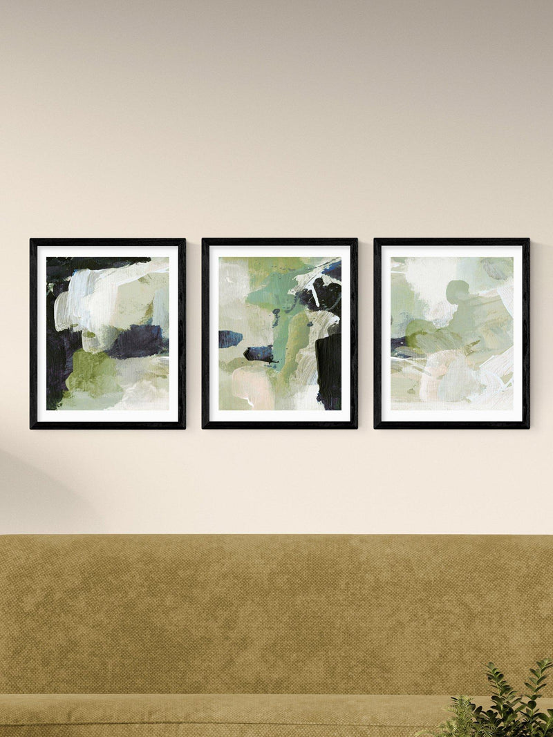 East End Prints Green Abstract framed print set 53.4x43.4cm (British brand)