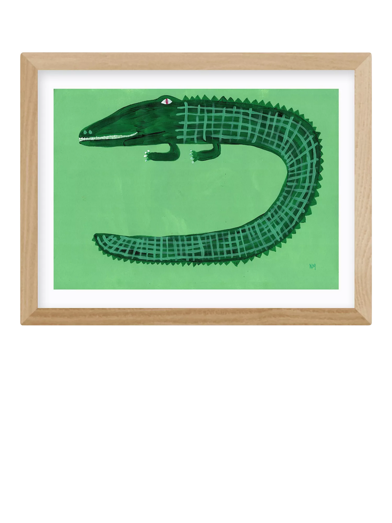EAST END PRINTS Green Crocodile framed print 33.4x43.4cm (British brand)