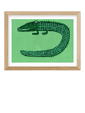 EAST END PRINTS Green Crocodile framed print 33.4x43.4cm (British brand)