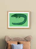 EAST END PRINTS Green Crocodile framed print 33.4x43.4cm (British brand)