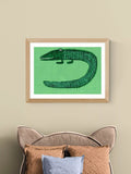 EAST END PRINTS Green Crocodile framed print 33.4x43.4cm (British brand)