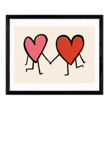 John Lewis East End Prints Amber May Art Heart Holding Hands Framed Print, 43.4 x 53.4cm, Black- Buy online at McGrocer