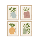 John Lewis EAST END PRINTS Amber May Art Herb Plants Framed Botanical Art Print Set of 4, 43.4 x 33.4cm, Natural- Buy online at McGrocer