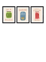 John Lewis EAST END PRINTS Amber May Art 'Kitchen Pantry' Framed Print, Set of 3, 43.4 x 33.4cm, Black- Buy online at McGrocer
