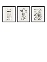 John Lewis EAST END PRINTS Cartissi Kitchen Study Framed Print Set of 3 53.4 x 43.4cm Black- Buy online at McGrocer