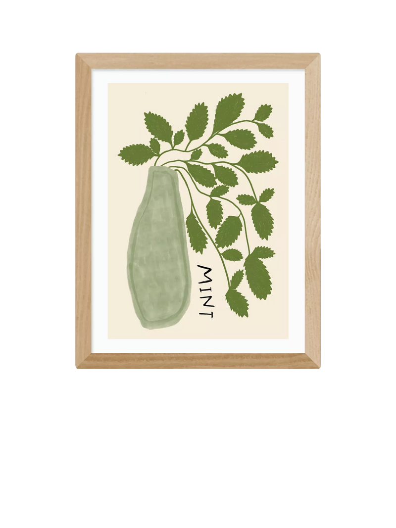 East End Prints mint plant framed print, imported from the UK
