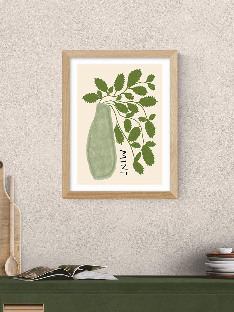 East End Prints mint plant framed print, imported from the UK