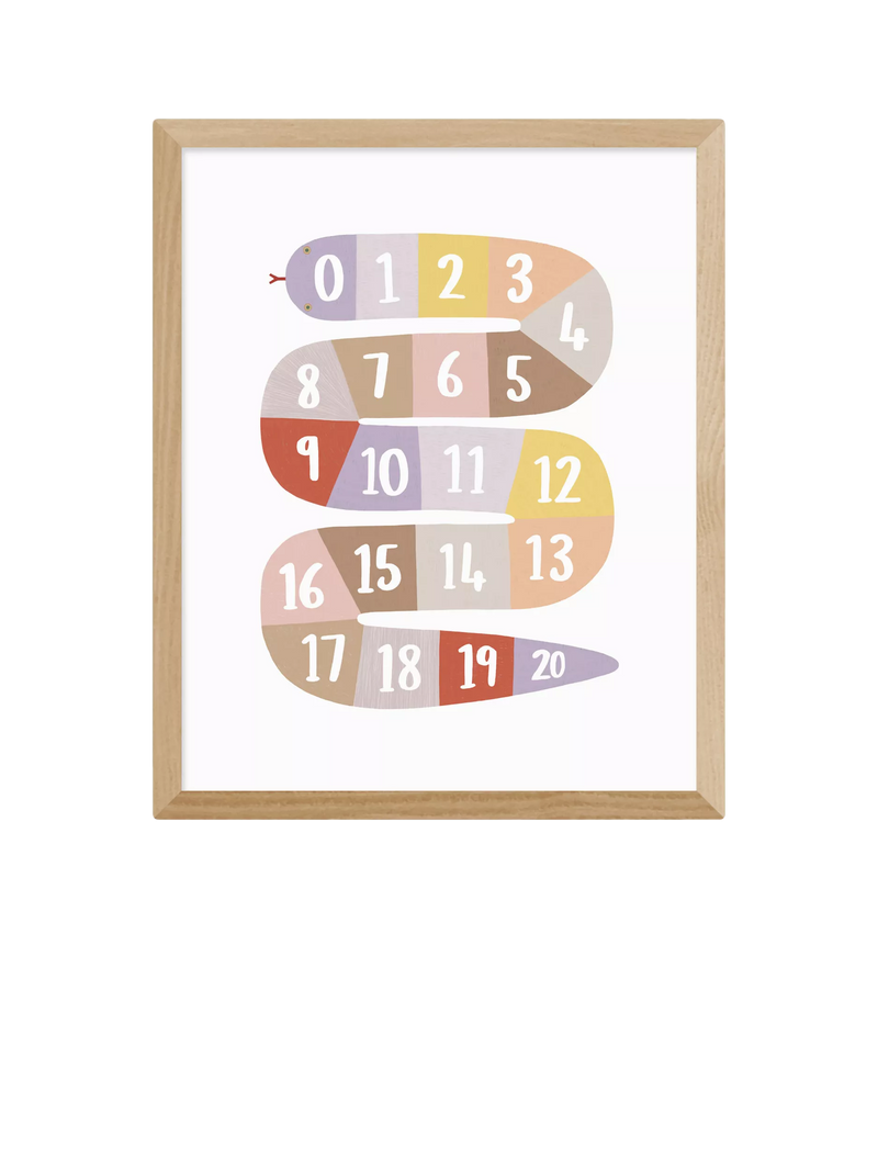 East End Prints Kid of the Village Number Snake framed print 53.4x43.4cm (British brand)