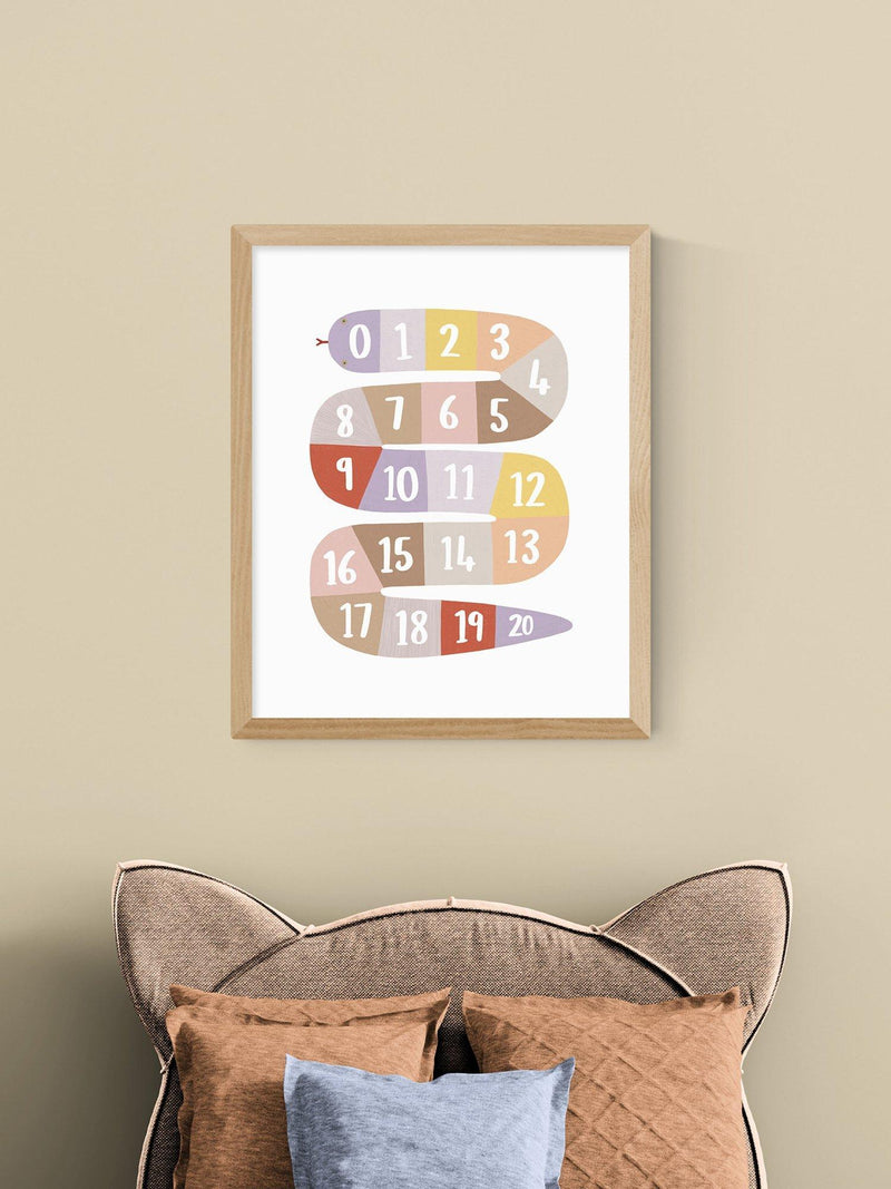 East End Prints Kid of the Village Number Snake framed print 53.4x43.4cm (British brand)