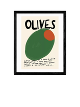 John Lewis EAST END PRINTS Stephie Cardona 'Olives' Framed Print, 53.4 x 43.4cm, Black- Buy online at McGrocer